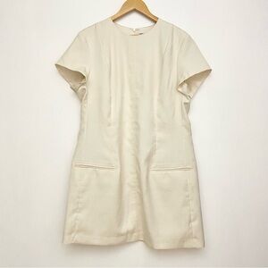 Ivory Semi-Formal Short Sleeve Mini Shift Dress